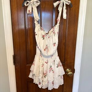 White Floral Romper NWT